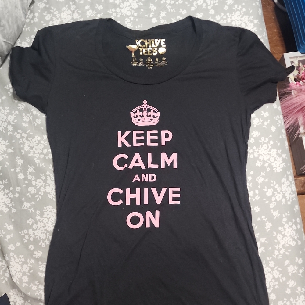 Black T-Shirt with Pink Graphic